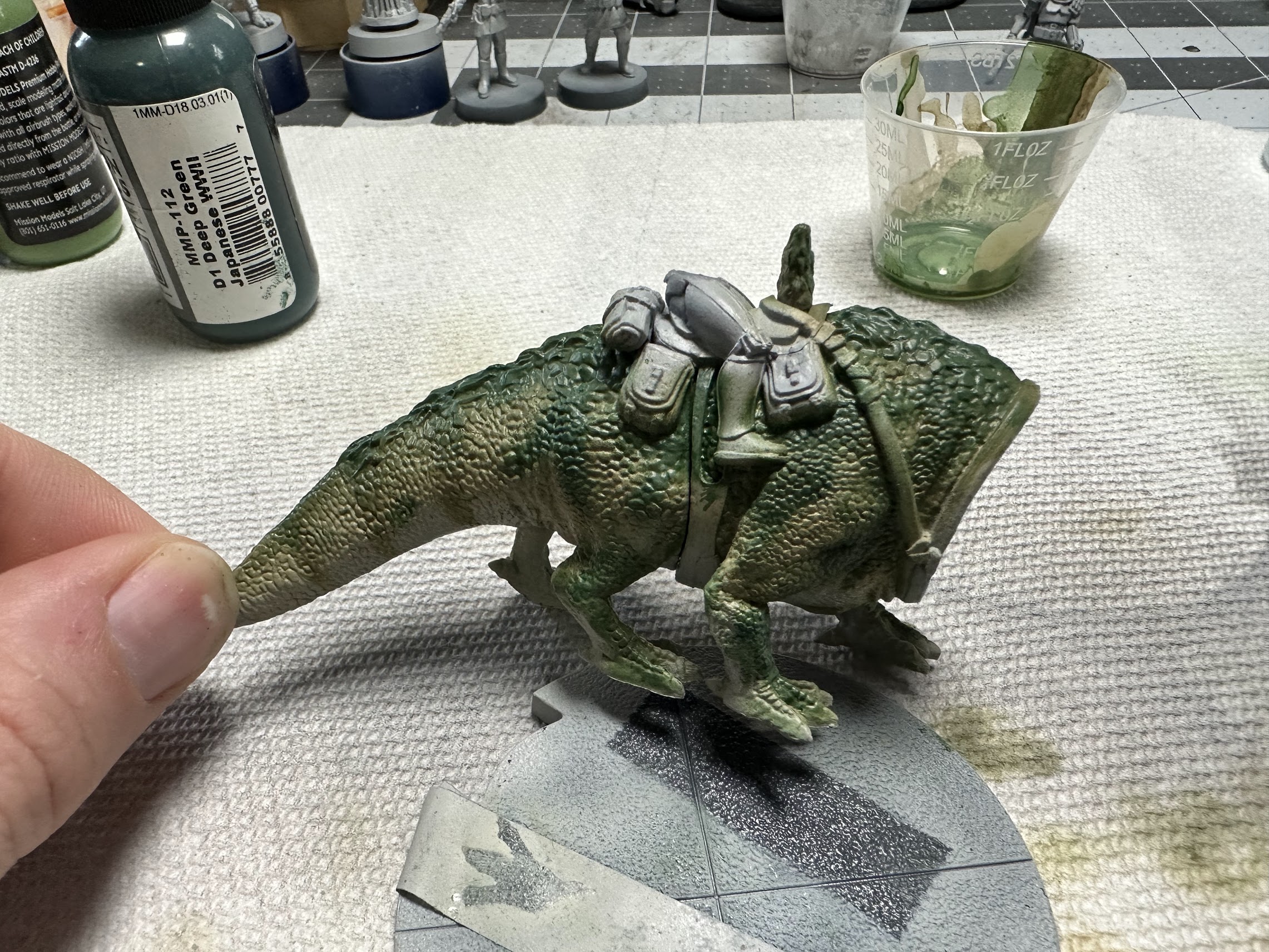 Photo of a Dewback body in progress being pained